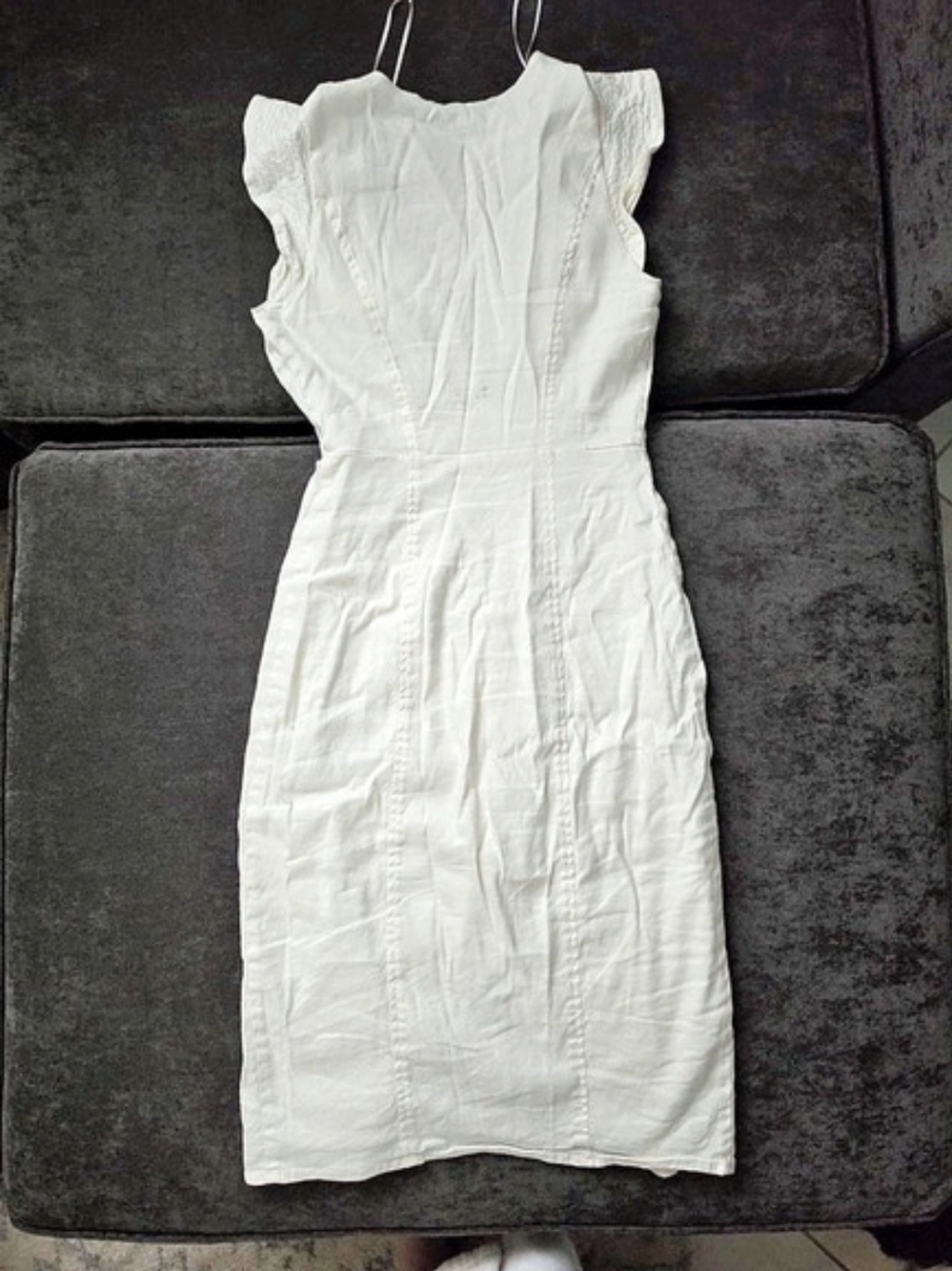 ANTONIO MELANI White Maxi Button-Front Dress - Picture 2 of 3